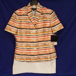 Kaspar 2pc Short Sleeve Skirt Set Size 12